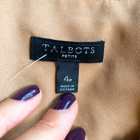 🍂 TALBOTS TAN BLACK ANIMAL PRINT LOOSE LONG SLEEVD DRESS! - Picture 7 of 14